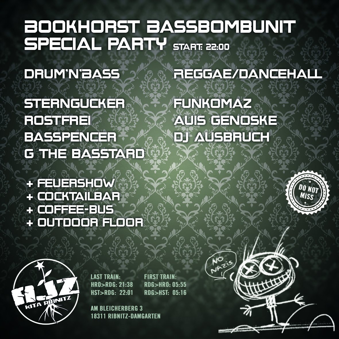 Flyer: BassBombUnit — Rückseite